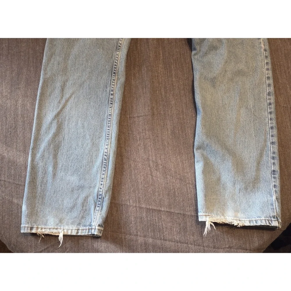Levi's 505 Regular Fit Jeans Mens 36x36 Light Wash Blue Distressed Vintage 90s